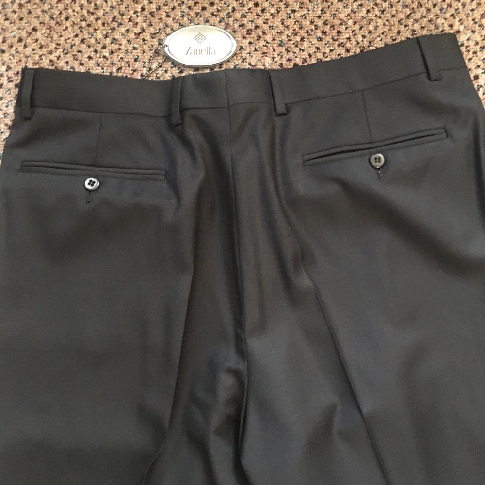 Zanella platinum pants black 34 loro piana tasmanian new nwt Italy super 120s 08 - Picture 10 of 10